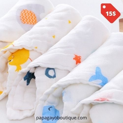 Pack-5 de pañuelos para bebes estampado variados